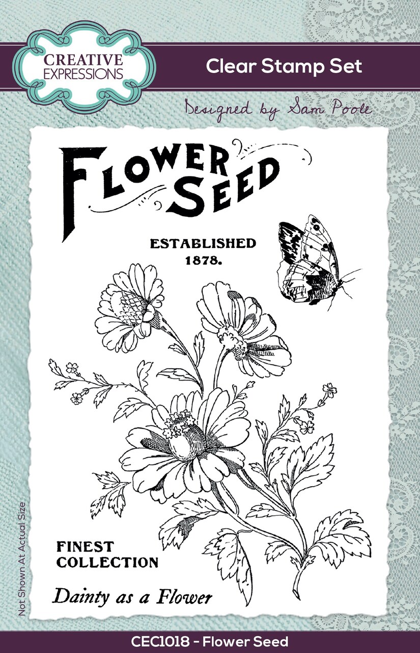 Creative Expressions 6"X4" Clear Stamp Set By Sam Poole-Flower Seed